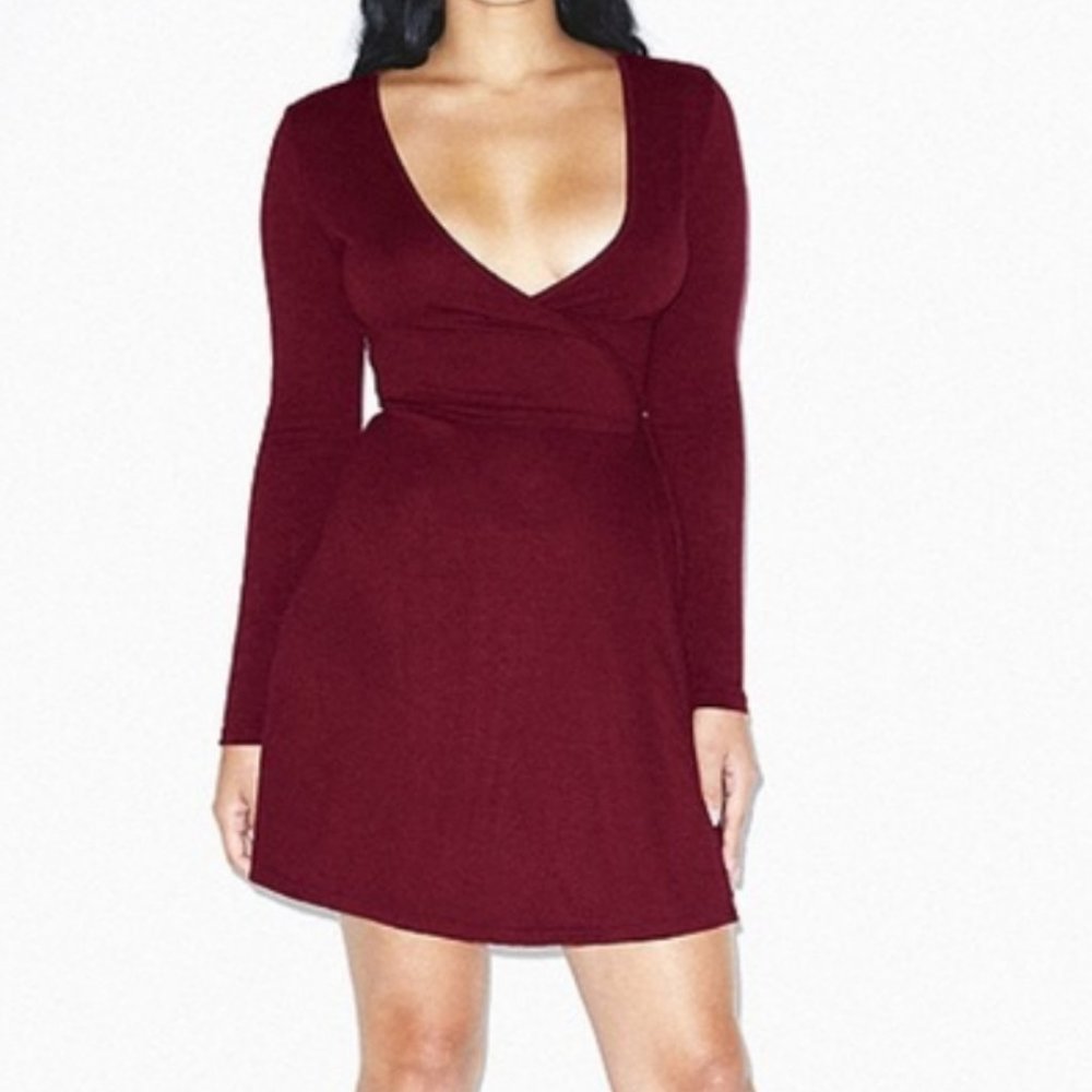 American Apparel Long Sleeve Wrap Dress
